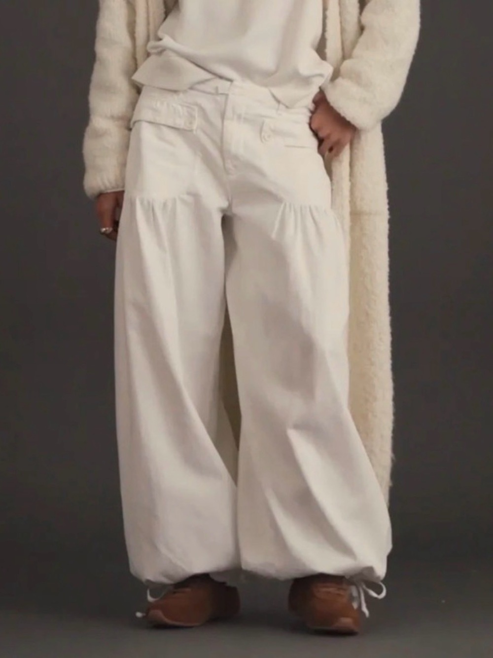 Free People White Balloon Pants